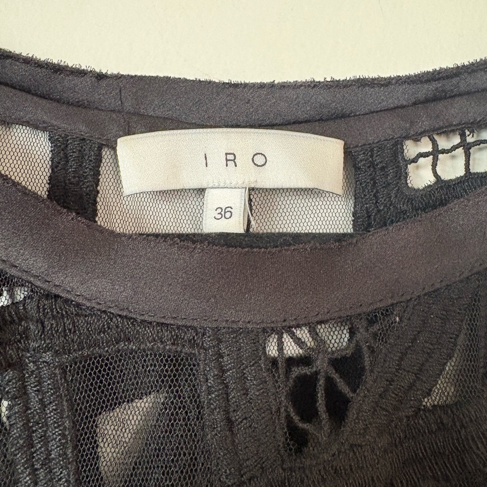 IRO Black Geometric Mesh Olpen Sleeveless Top Size S - Picture 4 of 7